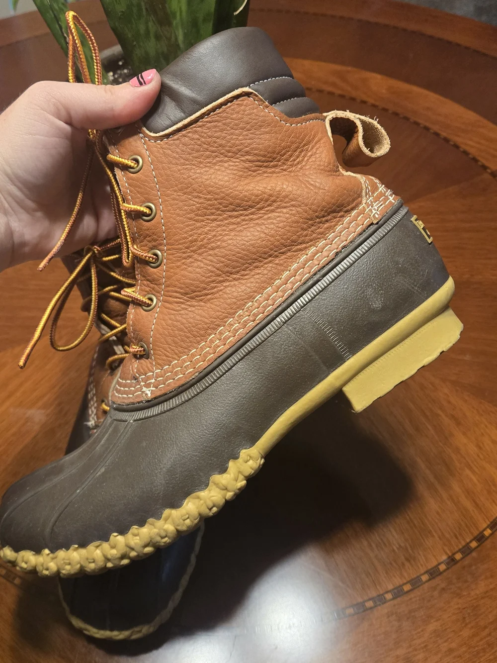 L.L. Bean Brown and Dark Brown Two-Tone Duck Boots